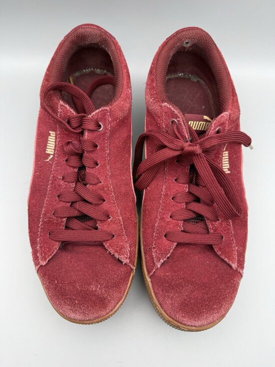 PUMA Shoes - Puma US 9.5 Women's Platform Sneakers Suede Red Brown Lace Up Ladies